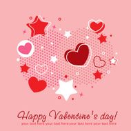 Valentine congratulation card with hearts