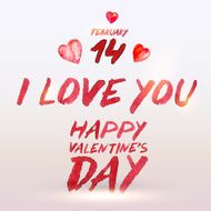 Watercolor painted Valentine`s Day card or background