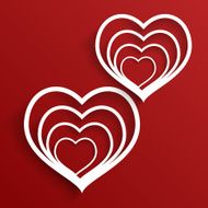 red paper heart with shadow b