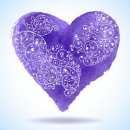 Watercolor heart isolated on white background