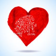 Watercolor heart isolated on white background N2