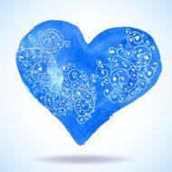 Watercolor heart isolated on white background N3