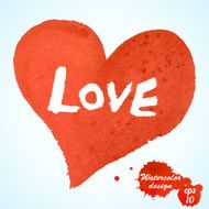 Watercolor heart isolated on white background N4