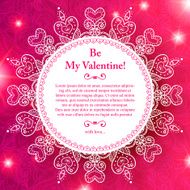 Vector Valentine's day lacy paper heart greeting card N40