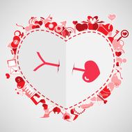 Arrow and Heart Red Valentine&#039;s Day background with heart