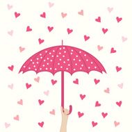 seamless pattern with umbrella and hearts rain N2