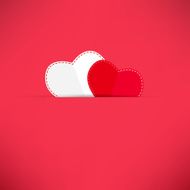 Red Valentine's Day background with heart Vector illustration