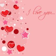 Valentine congratulation card with hearts N2