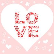 Valentine love invitation card with hearts