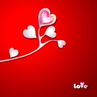 Branch of paper tree with hearts