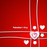 Valentine&#039;s Day Greeting Card on red background N2