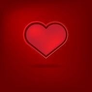 Heart Valentines day card on red background