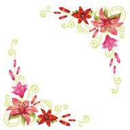 Elegant curves flower corners isolated