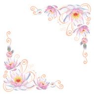 Elegant curves flower corners isolated N3