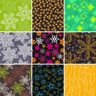 Set of four colorful floral patterns N2