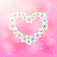 Flower heart on pink background
