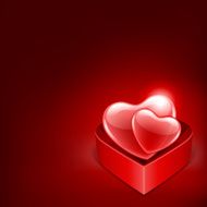 Vector background with open heart gift N2
