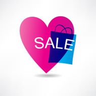 pink heart and sale icon