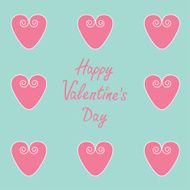 Pink hearts Happy Valentines Day card