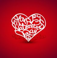 vector inscription to Valentine's Day