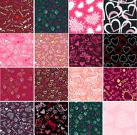 Romantic seamless patterns Valentine's day textures N3