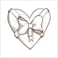 Heart with bow Love for present
