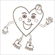 Happy heart abstract character