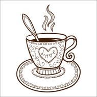 Tea or coffee cup with heart N2