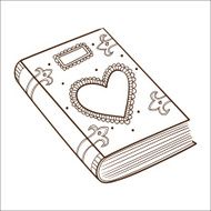 Book with decorative heart N3