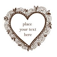 Flowers heart frame N3