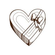 Heart present box isolated on white N2
