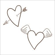 Hearts isolated on white