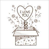 Present box with heart N3