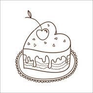 Sweet heart cake isolated on white N3