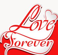 Beautiful Love forever stylish text colorful vector