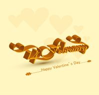beautiful 14 February elegant 3d text design