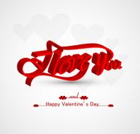 calligraphic I Love You and Valentine&#039;s day