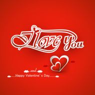 calligraphic I Love You with heart colorful card background vector