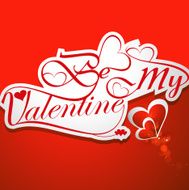 calligraphic be my valentine headline with heart design vector