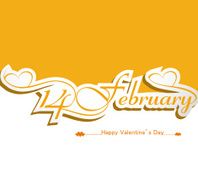 calligraphic 14 february headline happy valentine&#039;s day text