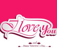 I Love You calligraphic headline and happy valentine&#039;s day