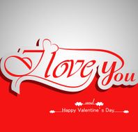 I Love You calligraphic headline text