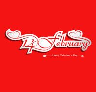 Happy valentine&#039;s day 14 february calligraphic stylish font colorful vector