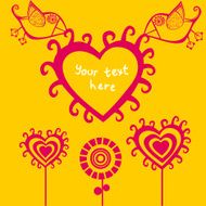 cartoon birds above romantic flowers holding heart Valentine&#039;s N4