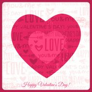 valentines day greeting card with red heart and wishes tex