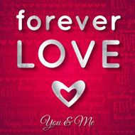 valentines day greeting card with silver text N4