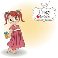 pretty young girl she hide a gift N16