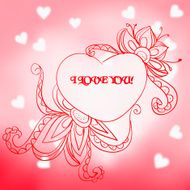 Lace heart with the inscription I love you