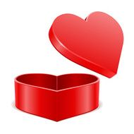 Open heart gift present vector illustration