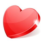 Red shiny glass heart shape